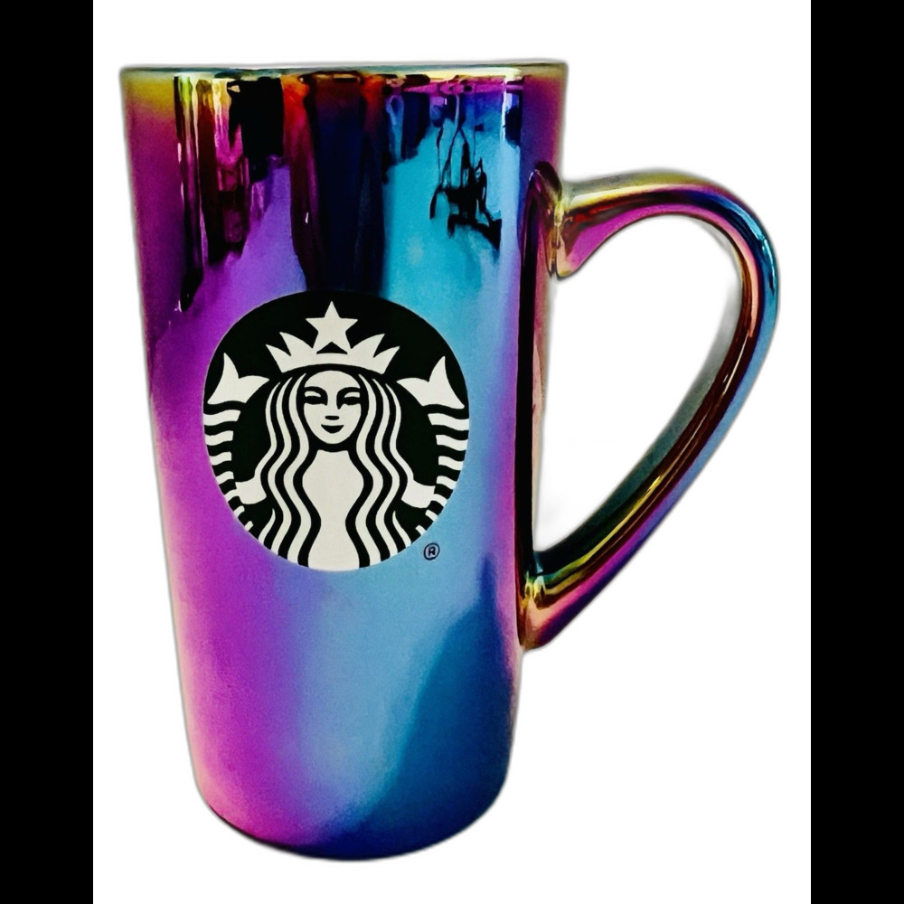 Starbucks - 2022 Iridescent Rainbow / Oil Slick 16oz Tall Ceramic Coffee Mug